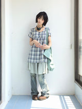 pastel checkered cotton dress