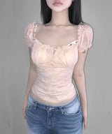 rosy puff blouse (3coors)