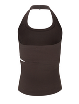 STUD HALTER TANKTOP - CHOCO BROWN