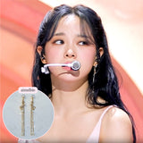 リボンアンドクリスタルドロップスイヤリング