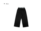 Berun Stripe Color Matching Banding Wide Long Pants