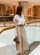Desman Pintuck Banding Flare Skirt (Belt set)