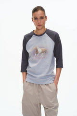 Waffle Three Quarter Raglan Tee