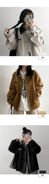 Dub boxy zipper collar jacket
