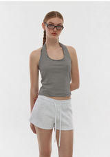 [B-BASIC] Summer Stripe Halter Sleeveless
