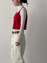 Wood Square Neck Knit Bustier