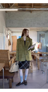 Olive Mo'Hair Boxy Fit Warm Jacket