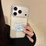Minimal Animal Stripe Clear Soft iPhone Case (iPhone 13–17 Series)