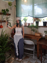 Checked around wide pants