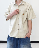Patchwork Half Shirt Jacket
