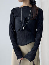 Raond Belt H-line Cut-out Long Skirt