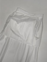 Stitched Cotton Flare Long Skirt