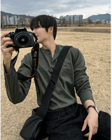 cosyharu ヘンリーネック ボンド長袖シャツ