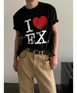 [Unisex] セミクロップハートTシャツ(2color)
