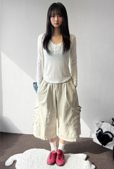 Conti Pig Ropeside Wide Bermuda Pants 3Color