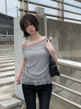 Koren ブーツカットロングヴィンテージウォッシュデニムパンツ