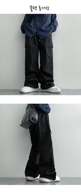 [3 Tier Length] [S–2XL] Tida Tantan Pintuck Banding Cargo Wide Pants (6 colors)