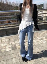 Myou Vネックシースルーボタンカーディガン
