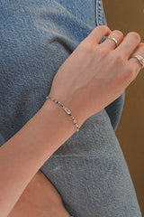 Sea of Youth, single line bracelet_March Birthstone