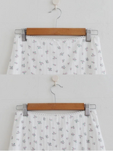 SOFT FLOWER FRILL TOP & MIDI SKIRT SET (IVORY, BROWN 2COLORS!)
