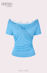 Blue Shine lace off short-sleeve T-shirt