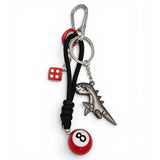 Dinosaur 8 Ball Dice Keychain Bag Charm