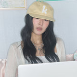 k-logo applique cap yellow
