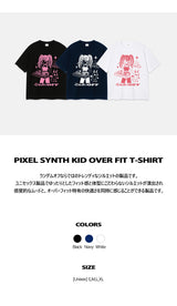 ピクセルシンセキッドオーバーフィットTシャツ (3color)