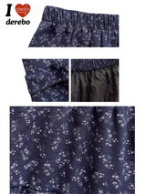 Cozy Navy Flower Frill Long Banding Skirt