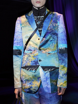 Blue Printed Suit