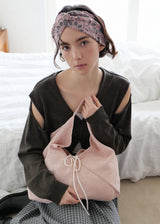 Floral Two-way Hair Bandana_Pink&Grey