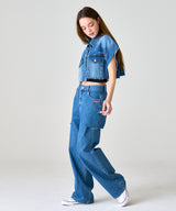MP HALF CUTTING DENIM PANTS