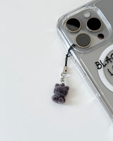 black cat phone keyring strap