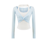 Twist Layered Crop Top 233113576