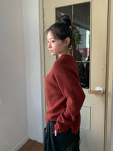 Genif Raglan Round Button Knit