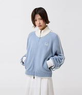 スポーティトラックセミクロップニットジップアップ - 3COLOR