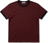 エッセンシャルスタンダード半袖リンガーTシャツ バーガンディ