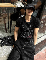 クロップドマッスルフィットアーカイブTシャツ