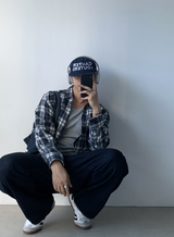 Enf Daily Country Check Cropped Overfit Long Sleeve Shirt
