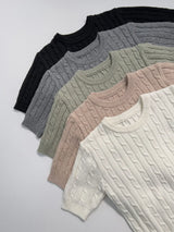 Autumn Wool Cable Knit Half Knit
