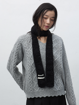 handmade crochet muffler - black       
