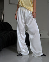 Silk Satin Long Wide Pants