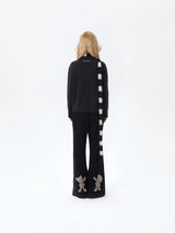 13DE MARZO Base Wide Flare Pants Black