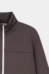 Jersey high-neck zip-up