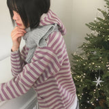 [MADE] アントンストライプポケットツーウェイニットジップアップ