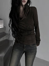 melt drape neck slim T (3color)
