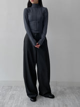 [Brushed Lining] Tie Pintuck Turtleneck T-Shirt