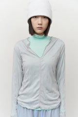 (W) Close Wrinkled Slit Top
