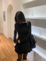 サンデーピュアウールプリーツミニスカート