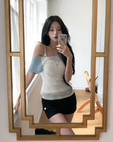 バニー ラグラン ワンショルダー ショートスリーブ